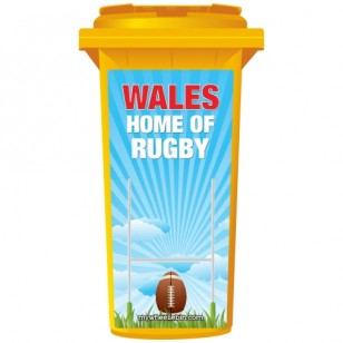 Wales The Home Of Rugby Wheelie Bin Sticker Panel